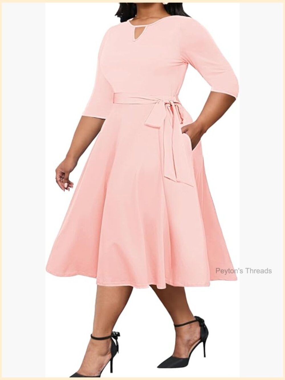 Plus Size A-Line Midi Dress with Pockets
